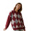 (S, Burgundy) Womens Knit Tops Fall Long Sleeve Lapel Collar Rhombus Pattern Quarter Button Pullover Sweater 1