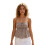 (L, Light Brown) Γυναικεία αμάνικα μπλουζάκια Peplum με τιράντες και στρας 1