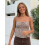 (L, Light Brown) Γυναικεία αμάνικα μπλουζάκια Peplum με τιράντες και στρας 3