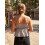 (M, Light Brown) Γυναικεία αμάνικα μπλουζάκια Peplum με τιράντες και στρας 8