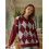 (S, Burgundy) Womens Knit Tops Fall Long Sleeve Lapel Collar Rhombus Pattern Quarter Button Pullover Sweater 7