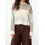 (S, Dark Brown) Γυναικείο Φθινοπωρινό Χειμερινό Χρώμα Αντίθεσης 4