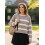 (L, Dark Khaki) Γυναικείο Ριγέ Πουλόβερ Στρογγυλή Λαιμόκοψη 5