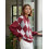 (S, Burgundy) Womens Knit Tops Fall Long Sleeve Lapel Collar Rhombus Pattern Quarter Button Pullover Sweater 6
