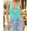(L, Blue) Top estivo donna e spiaggia. 7