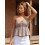 (L, Light Brown) Γυναικεία αμάνικα μπλουζάκια Peplum με τιράντες και στρας 4