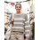 (L, Dark Khaki) Γυναικείο Ριγέ Πουλόβερ Στρογγυλή Λαιμόκοψη 3