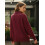 (S, Burgundy) Womens Knit Tops Fall Long Sleeve Lapel Collar Rhombus Pattern Quarter Button Pullover Sweater 8