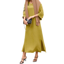 (L, Yellow) Robe abaya femme, le quotidien.