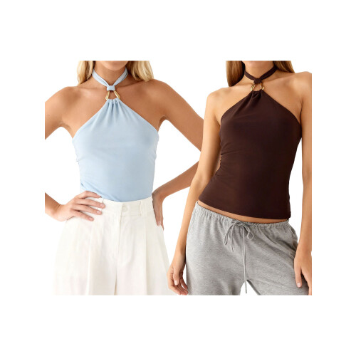 (L, Blue) Γυναικείο halter τοπ, και πάρτι 1