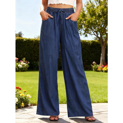 (S, Blue) Γυναικείο Casual παντελόνι τις εποχές. 2