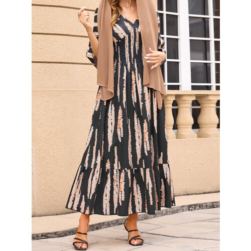 (XL, Black) Abayas et caftans et l'été 2