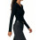(L, Black) Women's Spring Summer Basic Tops Long Sleeve Solid Color Slim Fit Twist Knot Front Blouse 5