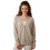 (One Size, Beige) Γυναικείο Φθινοπωρινό Πουλόβερ με Κουμπιά 1