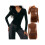 (L, Black) Women's Spring Summer Basic Tops Long Sleeve Solid Color Slim Fit Twist Knot Front Blouse 2