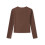 (S, Dark Brown) Women's Spring Summer Basic Tops Long Sleeve Solid Color Slim Fit Twist Knot Front Blouse 5