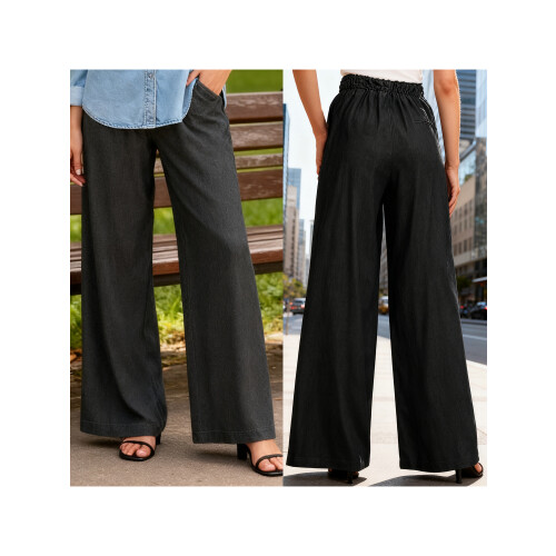 (S, Black) Γυναικείο Casual παντελόνι τις εποχές. 1