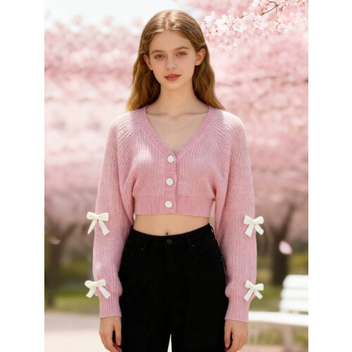 (L, Pink) Γυναικεία ζακέτα με και φθινόπωρο 2