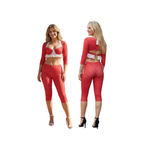 (XL, Red) Tacar Bríste Earraigh/Samhraidh Bríste Capri. 1