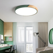 LED Flush Mount Ceiling Light 16 Inch Dimmable Wood Design 3000K6000K for Bedroom Kitchen