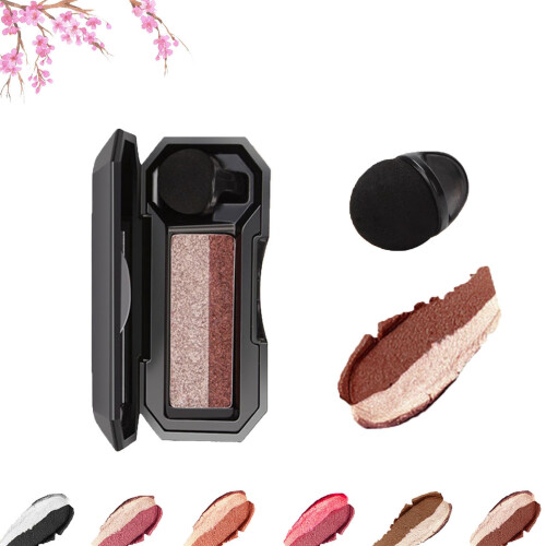 Dual Color Eyeshadow Stick Waterproof Glitter LongLasting Gradient Eye Makeup (#1)