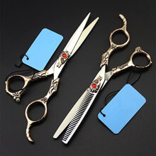 Hair Cutting Scissors Set 6 Inch Japanese 440C Professional Barber Shears with Sharp Stainless Steel Blades