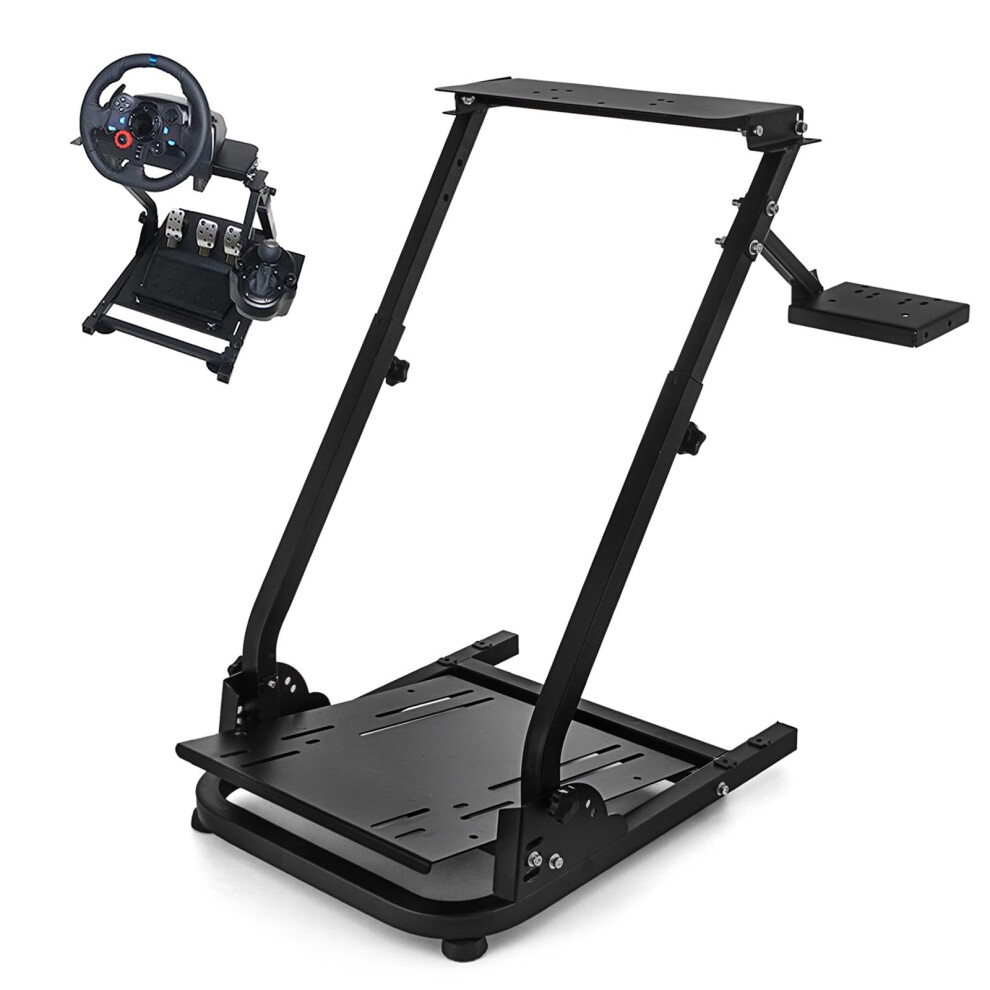 Racing Wheel Stand Height Adjustable Foldable Steel Frame For Logitech G25 G27 G29 G920 9771547189589