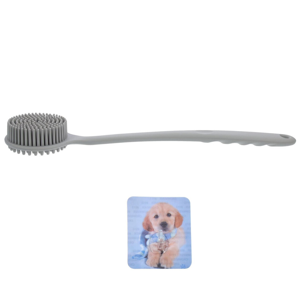 Silicone Back Scrubber with Long Handle for Gentle Exfoliation and Soothing Body Massage
