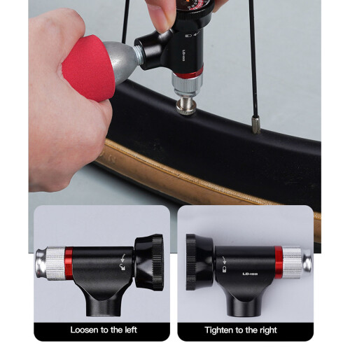 Mini-CO2-Pumpe für Schrader-Ventile mit Manometer 1