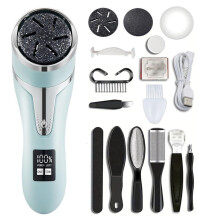 Electric Foot Grinder Callus Remover Set with Digital Display, Dual Speeds, Rechargeable, 10Piece