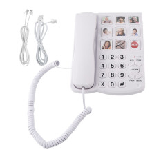 Corded Phone for Seniors with Photo Speed Dial, Large Easy‑Press Buttons, Battery‑ Operation