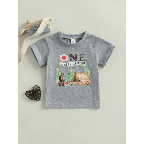 (6-12 Months, Gray) Καλοκαιρινό T-shirt για στρογγυλή λαιμόκοψη 2