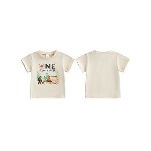 (6-12 Months, Beige) Καλοκαιρινό T-shirt για στρογγυλή λαιμόκοψη 1