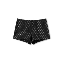 (L, Black) Damen-Shorts, elastischer Bund, gepunktetes Muster, lässige Sommer-Shorts, Streetwear für Alltag und Club
