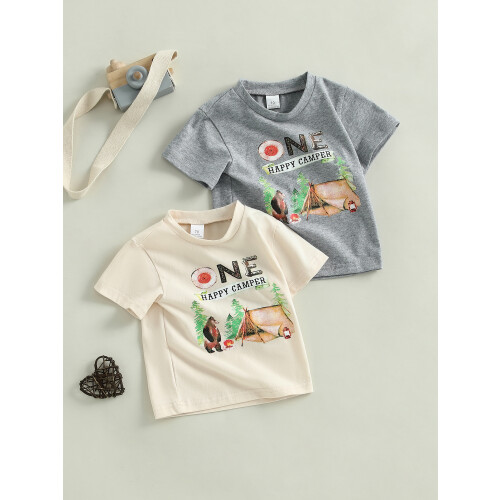 (6-12 Months, Beige) Καλοκαιρινό T-shirt για στρογγυλή λαιμόκοψη 2