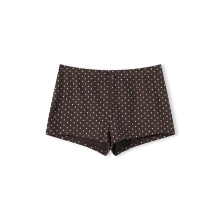 (XL, Dark Brown) Damen-Shorts, elastischer Bund, gepunktetes Muster, lässige Sommer-Shorts, Streetwear für Alltag und Club