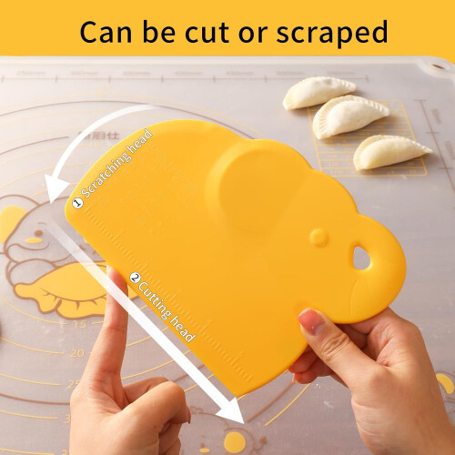 Dough Scraper Bench Scraper with Measurement Scale, Flexible Non‑Slip Grip for Baking Bread Cake 1