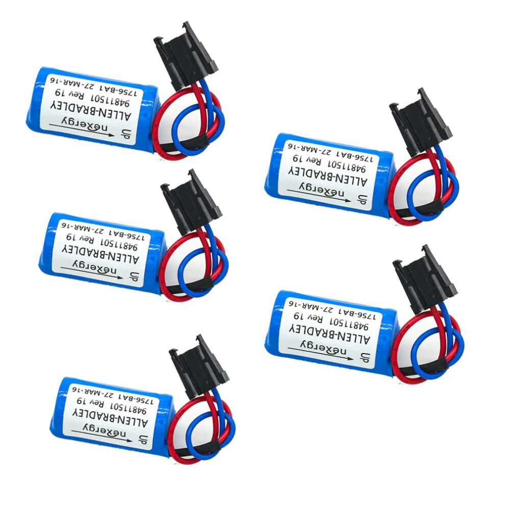 5 Pack 1756Ba1 Plc Controller Lithium Battery 3V 1800Mah Compatible With Allen Bradley 1756Ba2 Replacement 9771547190585