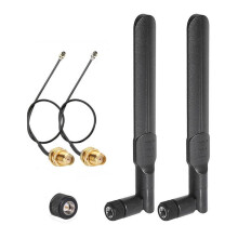 Dual Band WiFi Antenna 8dBi 2.4GHz 5.8GHz RP-SMA Male Antennas with 15cm SMA to I-PEX MHF4 Cables for M.2 NGFF WLAN Card