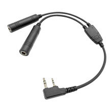 GA Dual Plugs Aviation Headphone to 2-Pin Headset Connector Convert Cable for UV-5R 888S