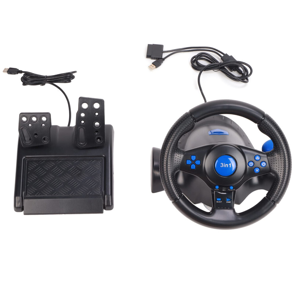 Racing Steering Wheel With Pedals Usb Vibration Feedback 180 Rotation For Ps3 Ps2 Pc 9771547190868
