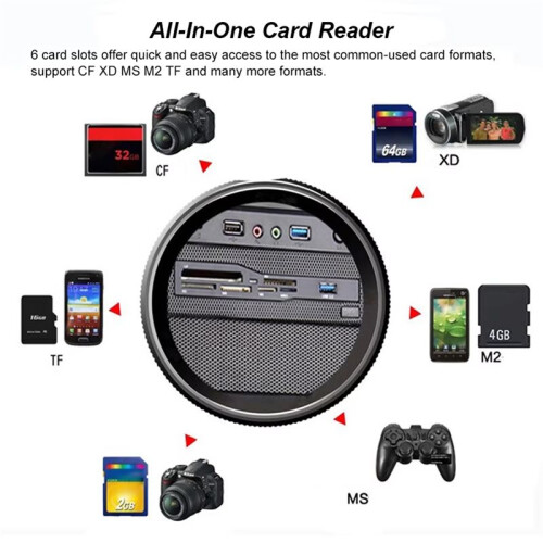 5.25In Internal Card Reader Media Multi-Function Dashboard PC Front Panel USB 3.0 Support CF XD MS M2 TF  Card Reader 1