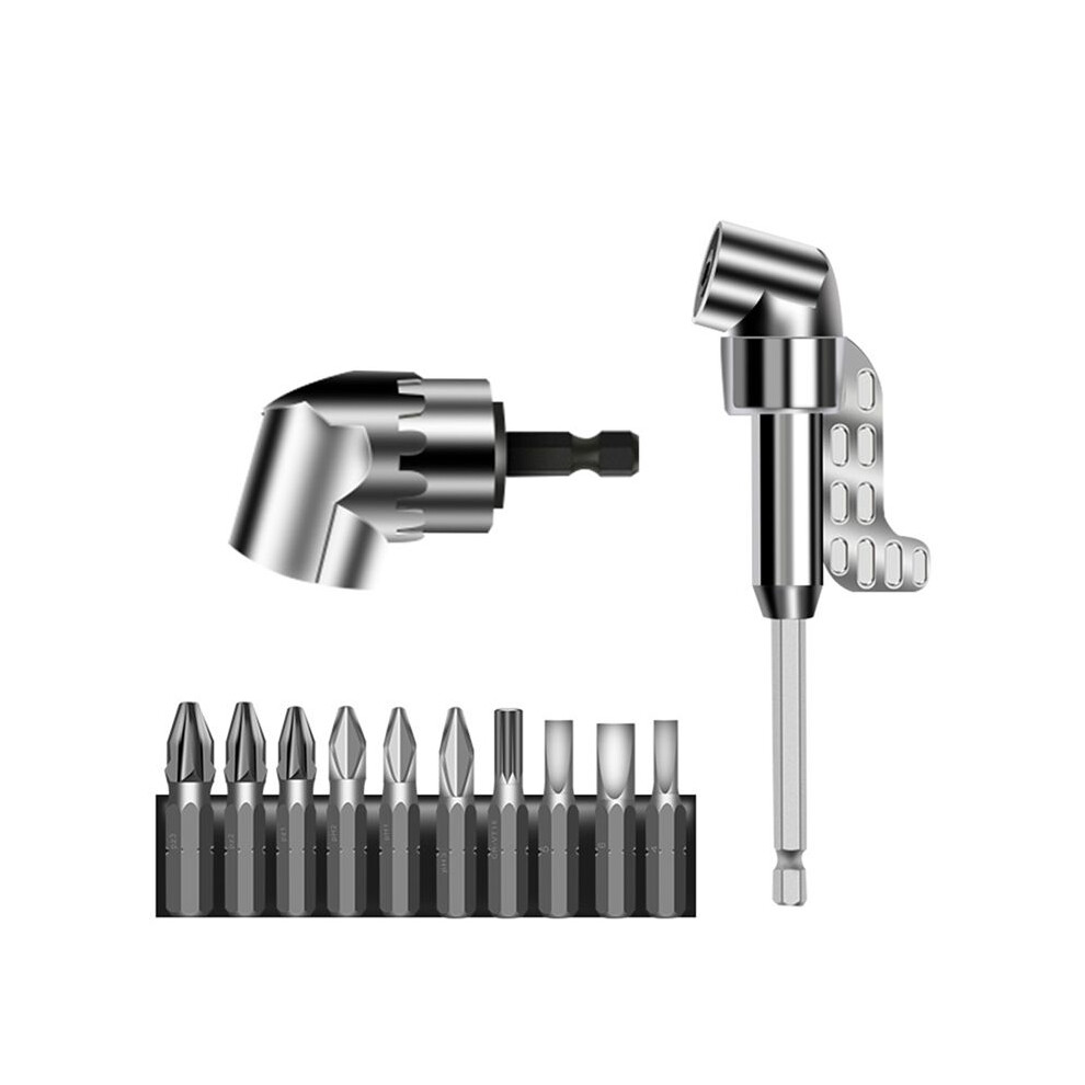 Upgraded 105 Degree Right Angle Drill Adapter Kit With Multifunction Bend Screwdriver For Tight Spaces (2.5In And 5.5In) 6033146209789