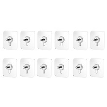 12PCS Drill Free Adhesive Hooks,Upgraded Picture Hangers Without Nails,Nail Free Wall Hangers for Kitchen, Bathroom