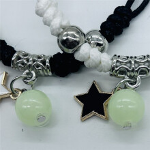 1Pair Handmade Beaded Bracelet for Women Men Lover Glow in the Dark Couple Heart Charm Gift for Birthday Valentine'S Day