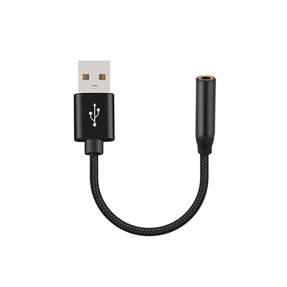 Usb To 3.5Mm Audio Cable Usb A To 3.5Mm Female External Stereo Sound Card Headphone Micphone Sound Adapter Black