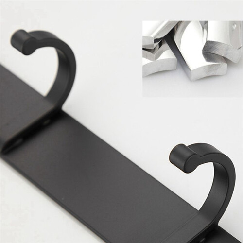 2pcs 6 Hook Kitchen Punch-Free Hook Nordic Black Space Aluminium Single Hook Simple Coat Hook Wall Hook. 6 Hooks