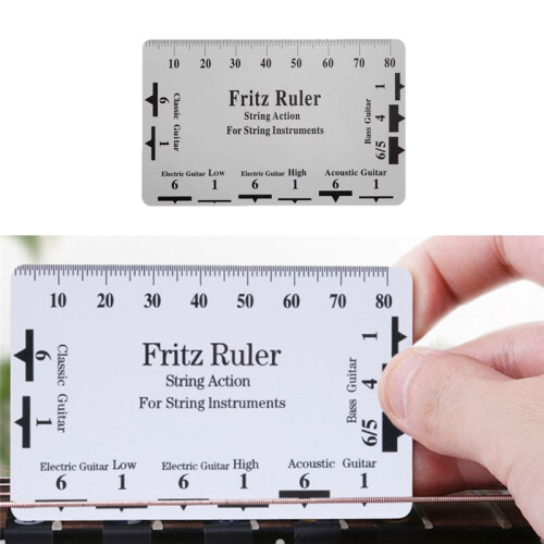 Guitar String Height Measurement Tool Multifunctional Guitar String Specification Ruler Card Luthier String Tool 2