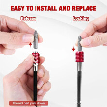 Drill Bit Extension 2/4/6/12 Inch, Magnetic Bit Holder 4 Pcs, Drill Extension Bit Holder 1/4 Inch Hex Bit Holder