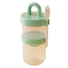 Tarro de Desayuno Portátil con Tapa Hermética, Taza de Avena Espesa con Cuchara para Yogur, Leche, Ensalada, Recipiente para Almacenar Alimentos B
